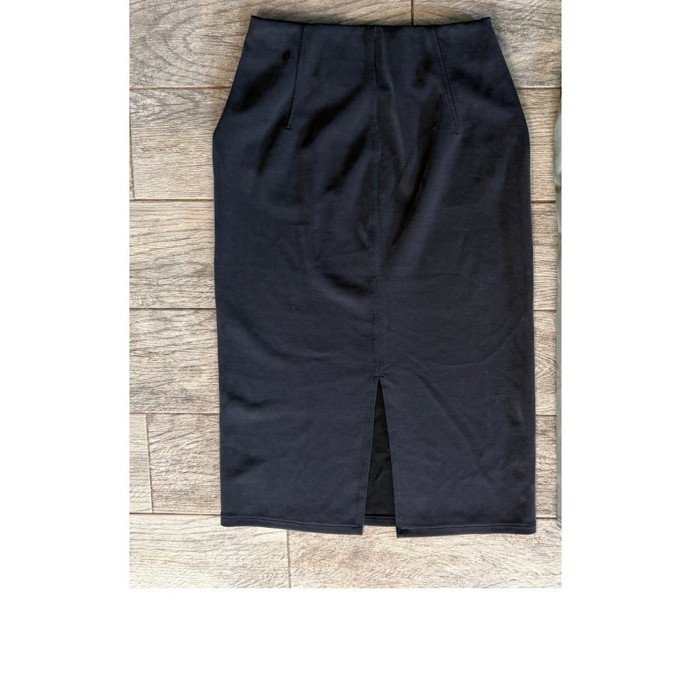 Lululemon Softstreme Midi Skirt 6 Black High Rise Pencil Pockets Athleisure Yoga